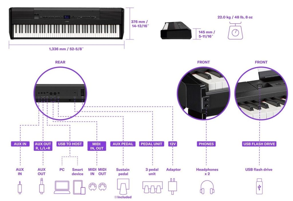 Đàn Piano Điện Yamaha P-525 - tính năng